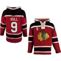 Chicago Blackhawks #9 Bobby Hull Red Sawyer Hooded Sweatshirt Stitched NHL Jersey