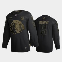 Chicago Chicago Blackhawks #5 Connor Murphy Men's Adidas 2020 Veterans Day Authentic NHL Jersey - Black