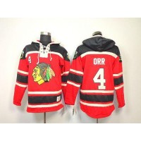 Chicago Blackhawks #4 Bobby Orr Red Sawyer Hooded Sweatshirt Stitched NHL Jersey