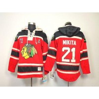 Chicago Blackhawks #21 Stan Mikita Red Sawyer Hooded Sweatshirt Stitched NHL Jersey