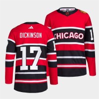 Chicago Chicago Blackhawks #17 Jason Dickinson Men's adidas Reverse Retro 2.0 Authentic Player Jersey - Red