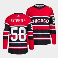 Chicago Chicago Blackhawks #58 MacKenzie Entwistle Men's adidas Reverse Retro 2.0 Authentic Player Jersey - Red