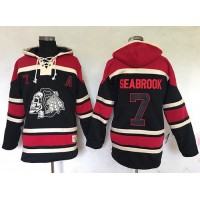 Chicago Blackhawks #7 Brent Seabrook Black Sawyer Hooded Sweatshirt Stitched NHL Jersey