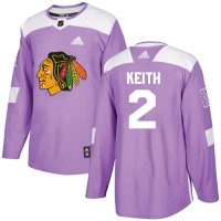 Adidas Chicago Blackhawks #2 Duncan Keith Purple Authentic Fights Cancer Stitched NHL Jersey