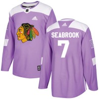 Adidas Chicago Blackhawks #7 Brent Seabrook Purple Authentic Fights Cancer Stitched NHL Jersey
