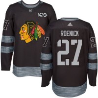 Adidas Chicago Blackhawks #27 Jeremy Roenick Black 1917-2017 100th Anniversary Stitched NHL Jersey