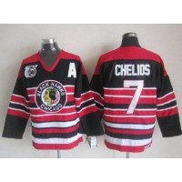 Chicago Blackhawks #7 Chris Chelios Red/Black 75TH CCM Stitched NHL Jersey