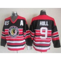 Chicago Blackhawks #9 Bobby Hull Red/Black 75TH CCM Stitched NHL Jersey