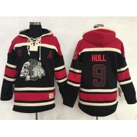 Chicago Blackhawks #9 Bobby Hull Black Sawyer Hooded Sweatshirt Stitched NHL Jersey