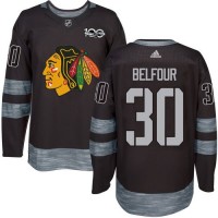 Adidas Chicago Blackhawks #30 ED Belfour Black 1917-2017 100th Anniversary Stitched NHL Jersey