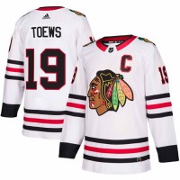 Adidas Chicago Blackhawks #19 Jonathan Toews White Road Authentic Stitched NHL Jersey