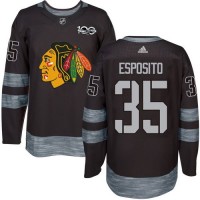 Adidas Chicago Blackhawks #35 Tony Esposito Black 1917-2017 100th Anniversary Stitched NHL Jersey
