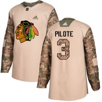Adidas Chicago Blackhawks #3 Pierre Pilote Camo Authentic 2017 Veterans Day Stitched NHL Jersey