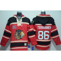 Chicago Blackhawks #86 Teuvo Teravainen Red Sawyer Hooded Sweatshirt Stitched NHL Jersey