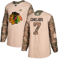 Adidas Chicago Blackhawks #7 Chris Chelios Camo Authentic 2017 Veterans Day Stitched NHL Jersey