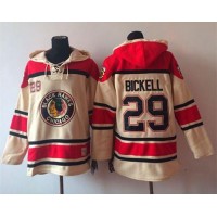 Chicago Blackhawks #29 Bryan Bickell Cream Sawyer Hooded Sweatshirt Stitched NHL Jersey