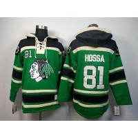 Chicago Blackhawks #81 Marian Hossa Green St. Patrick's Day McNary Lace Hoodie Stitched NHL Jersey