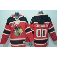Chicago Blackhawks #00 Clark Griswold Red Sawyer Hooded Sweatshirt Stitched NHL Jersey