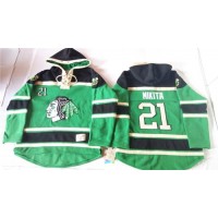 Chicago Blackhawks #21 Stan Mikita Green St. Patrick's Day McNary Lace Hoodie Stitched NHL Jersey