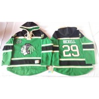 Chicago Blackhawks #29 Bryan Bickell Green St. Patrick's Day McNary Lace Hoodie Stitched NHL Jersey