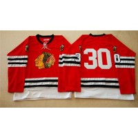 Mitchell And Ness 1960-61 Chicago Blackhawks #30 ED Belfour Red Stitched NHL Jersey