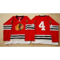 Mitchell And Ness 1960-61 Chicago Blackhawks #4 Niklas Hjalmarsson Red Stitched NHL Jersey