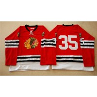 Mitchell And Ness 1960-61 Chicago Blackhawks #35 Tony Esposito Red Stitched NHL Jersey