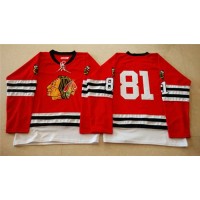 Mitchell And Ness 1960-61 Chicago Blackhawks #81 Marian Hossa Red Stitched NHL Jersey