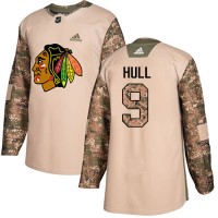 Adidas Chicago Blackhawks #9 Bobby Hull Camo Authentic 2017 Veterans Day Stitched NHL Jersey