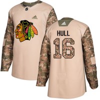Adidas Chicago Blackhawks #16 Bobby Hull Camo Authentic 2017 Veterans Day Stitched NHL Jersey
