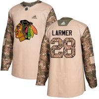 Adidas Chicago Blackhawks #28 Steve Larmer Camo Authentic 2017 Veterans Day Stitched NHL Jersey