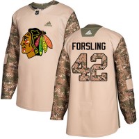 Adidas Chicago Blackhawks #42 Gustav Forsling Camo Authentic 2017 Veterans Day Stitched NHL Jersey