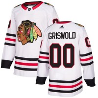 Adidas Chicago Blackhawks #00 Clark Griswold White Road Authentic Stitched NHL Jersey