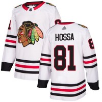 Adidas Chicago Blackhawks #81 Marian Hossa White Road Authentic Stitched NHL Jersey