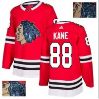 Adidas Chicago Blackhawks #88 Patrick Kane Red Home Authentic Fashion Gold Stitched NHL Jersey