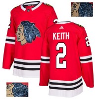 Adidas Chicago Blackhawks #2 Duncan Keith Red Home Authentic Fashion Gold Stitched NHL Jersey