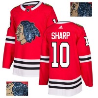 Adidas Chicago Blackhawks #10 Patrick Sharp Red Home Authentic Fashion Gold Stitched NHL Jersey