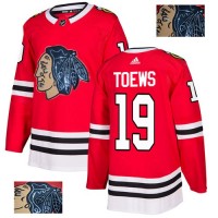 Adidas Chicago Blackhawks #19 Jonathan Toews Red Home Authentic Fashion Gold Stitched NHL Jersey