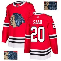 Adidas Chicago Blackhawks #20 Brandon Saad Red Home Authentic Fashion Gold Stitched NHL Jersey