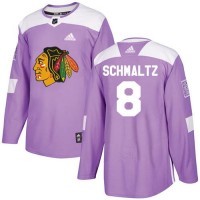 Adidas Chicago Blackhawks #8 Nick Schmaltz Purple Authentic Fights Cancer Stitched NHL Jersey