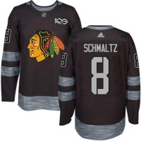 Adidas Chicago Blackhawks #8 Nick Schmaltz Black 1917-2017 100th Anniversary Stitched NHL Jersey