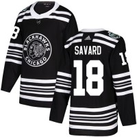 Adidas Chicago Blackhawks #18 Denis Savard Black Authentic 2019 Winter Classic Stitched NHL Jersey