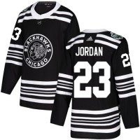 Adidas Chicago Blackhawks #23 Michael Jordan Black Authentic 2019 Winter Classic Stitched NHL Jersey