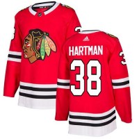 Adidas Chicago Blackhawks #38 Ryan Hartman Red Home Authentic Stitched NHL Jersey