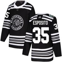 Adidas Chicago Blackhawks #35 Tony Esposito Black Authentic 2019 Winter Classic Stitched NHL Jersey