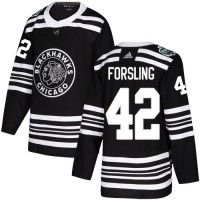 Adidas Chicago Blackhawks #42 Gustav Forsling Black Authentic 2019 Winter Classic Stitched NHL Jersey