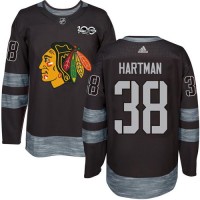 Adidas Chicago Blackhawks #38 Ryan Hartman Black 1917-2017 100th Anniversary Stitched NHL Jersey