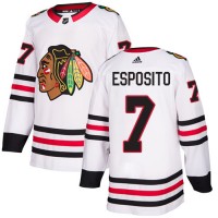 Adidas Chicago Blackhawks #7 Tony Esposito White Road Authentic Stitched NHL Jersey