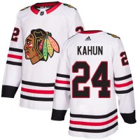 Adidas Chicago Blackhawks #24 Dominik Kahun White Road Authentic Stitched NHL Jersey