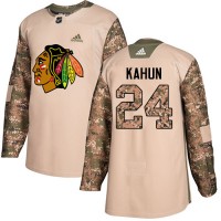 Adidas Chicago Blackhawks #24 Dominik Kahun Camo Authentic 2017 Veterans Day Stitched NHL Jersey